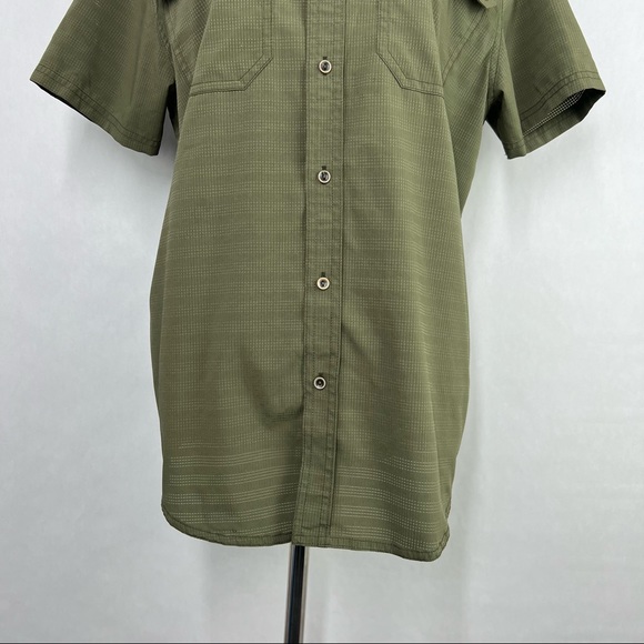 Prana Green Women’s Button Down Short Sleeve Polo Shirt Size Small - Picture 3 of 6